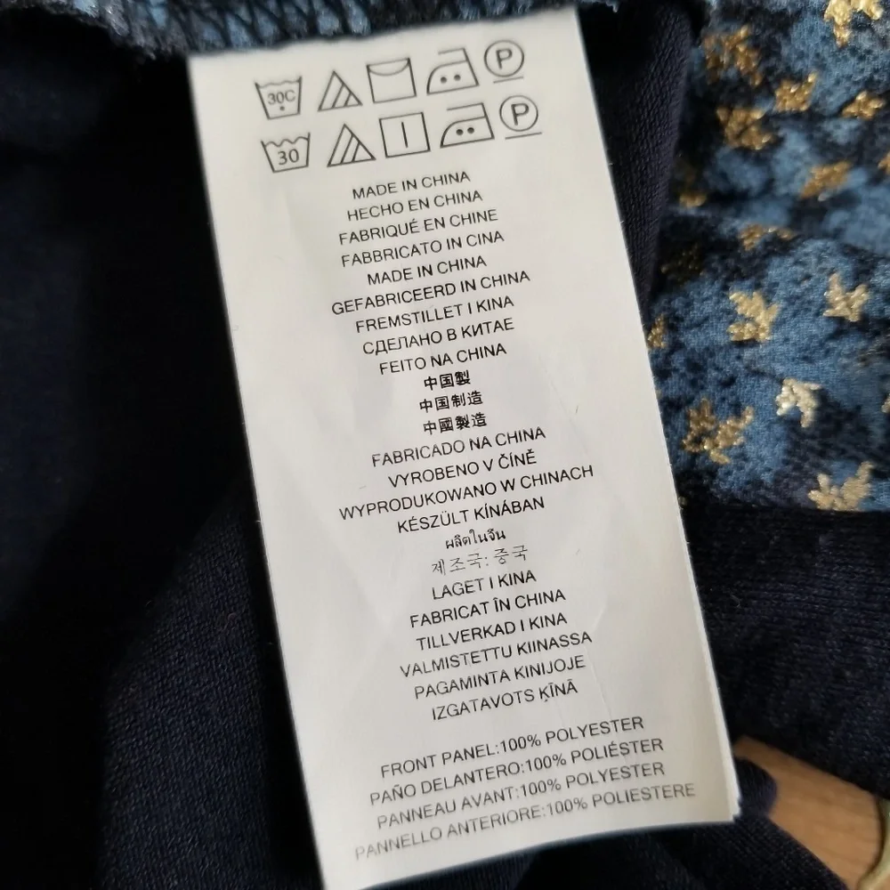 Michael Kors short sleeve blue & gold blouse